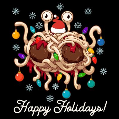Flying Spaghetti Monster Fsm Christmas Happy Holidays T-Shirt