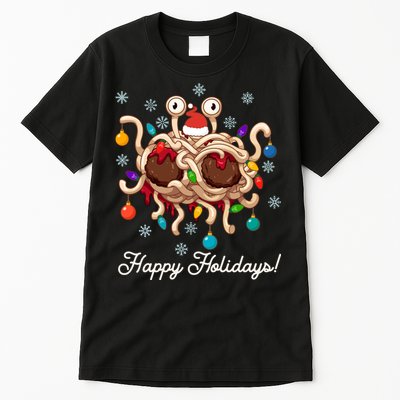Flying Spaghetti Monster Fsm Christmas Happy Holidays Tall T-Shirt