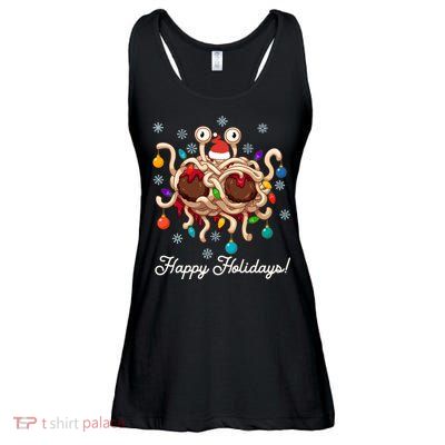 Flying Spaghetti Monster Fsm Christmas Happy Holidays Ladies Essential Flowy Tank
