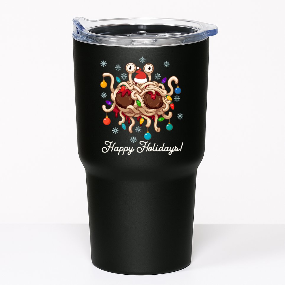 Flying Spaghetti Monster Fsm Christmas Happy Holidays Tumbler