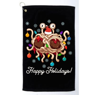 Flying Spaghetti Monster Fsm Christmas Happy Holidays Golf Towel