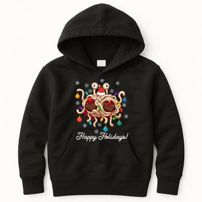 Flying Spaghetti Monster Fsm Christmas Happy Holidays Kids Hoodie