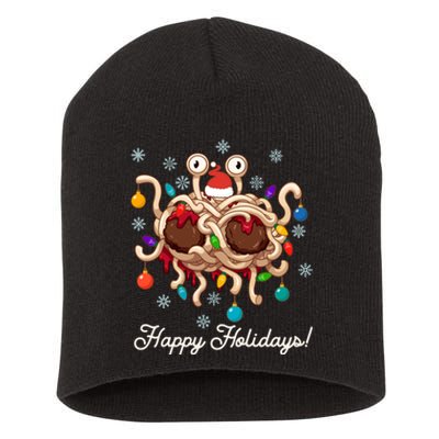 Flying Spaghetti Monster Fsm Christmas Happy Holidays Short Acrylic Beanie