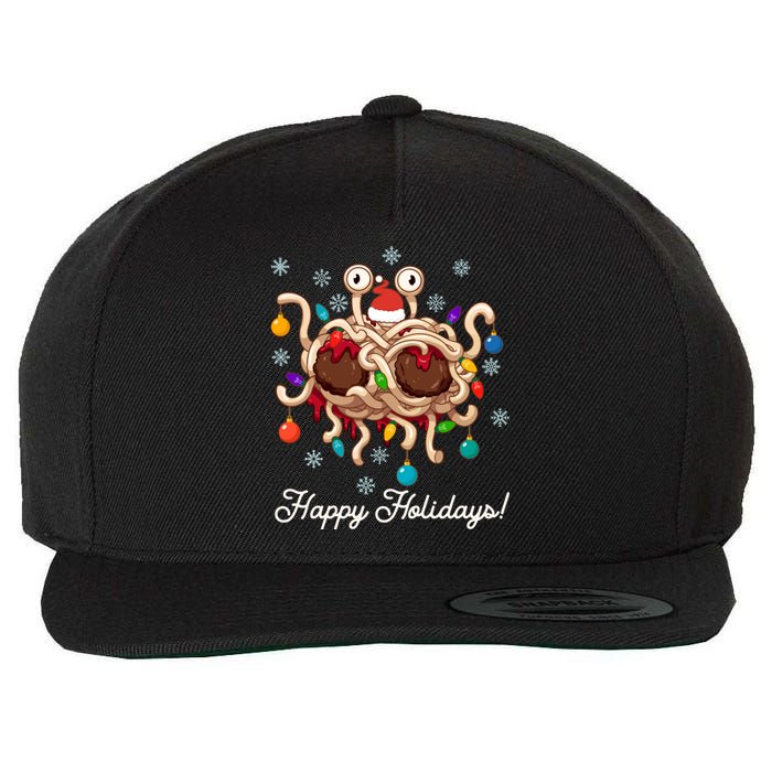 Flying Spaghetti Monster Fsm Christmas Happy Holidays Wool Snapback Cap