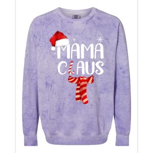 Funny Santa Mama Claus Christmas Family Matching Pajama Gift Colorblast Crewneck Sweatshirt