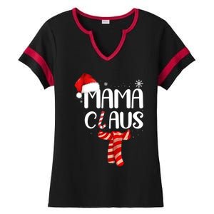 Funny Santa Mama Claus Christmas Family Matching Pajama Gift Ladies Halftime Notch Neck Tee