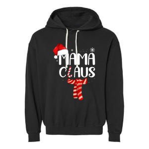 Funny Santa Mama Claus Christmas Family Matching Pajama Gift Garment-Dyed Fleece Hoodie