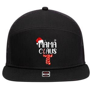 Funny Santa Mama Claus Christmas Family Matching Pajama Gift 7 Panel Mesh Trucker Snapback Hat