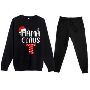 Funny Santa Mama Claus Christmas Family Matching Pajama Gift Premium Crewneck Sweatsuit Set