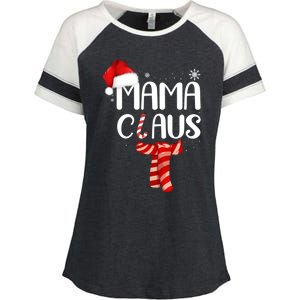 Funny Santa Mama Claus Christmas Family Matching Pajama Gift Enza Ladies Jersey Colorblock Tee