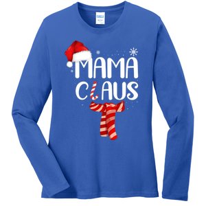 Funny Santa Mama Claus Christmas Family Matching Pajama Gift Ladies Long Sleeve Shirt