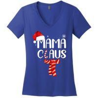 Funny Santa Mama Claus Christmas Family Matching Pajama Gift Women's V-Neck T-Shirt