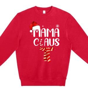 Funny Santa Mama Claus Christmas Family Matching Pajama Gift Premium Crewneck Sweatshirt