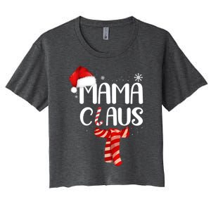 Funny Santa Mama Claus Christmas Family Matching Pajama Gift Women's Crop Top Tee