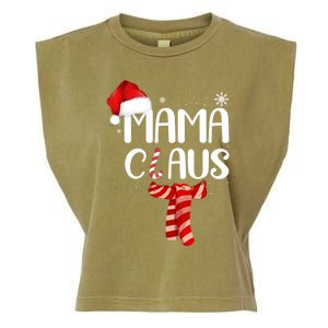 Funny Santa Mama Claus Christmas Family Matching Pajama Gift Garment-Dyed Women's Muscle Tee