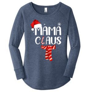 Funny Santa Mama Claus Christmas Family Matching Pajama Gift Women's Perfect Tri Tunic Long Sleeve Shirt