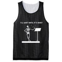 Funny Skeleton Music Teacher ILl Wait Until ItS Quiet Mesh Reversible Basketball Jersey Tank