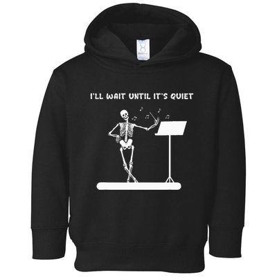 Funny Skeleton Music Teacher ILl Wait Until ItS Quiet Toddler Hoodie