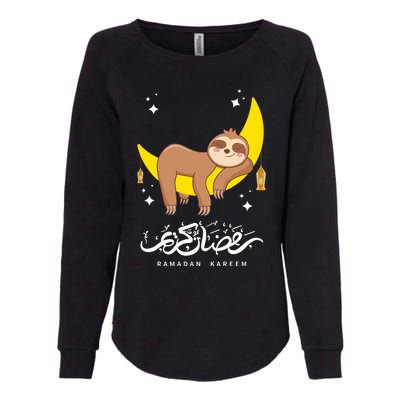 Funny S Moon Sloth Ramadan Kareem Ramadan Mubarak Eid Cool Gift Womens California Wash Sweatshirt