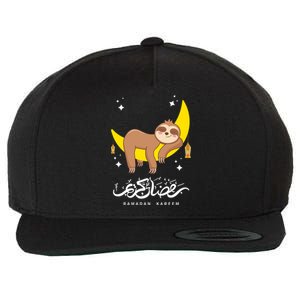 Funny S Moon Sloth Ramadan Kareem Ramadan Mubarak Eid Cool Gift Wool Snapback Cap