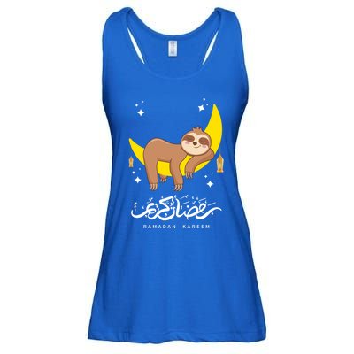 Funny S Moon Sloth Ramadan Kareem Ramadan Mubarak Eid Cool Gift Ladies Essential Flowy Tank