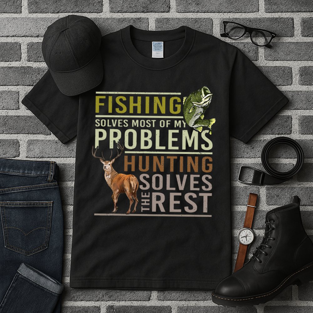 Fishing Solves Most Of My Problems Hunting Tall T-Shirt
