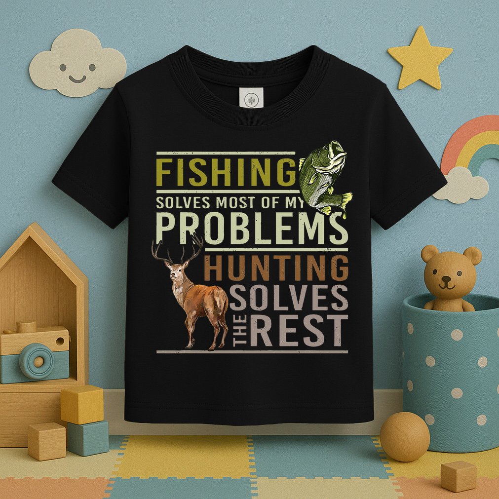 Fishing Solves Most Of My Problems Hunting Toddler T-Shirt