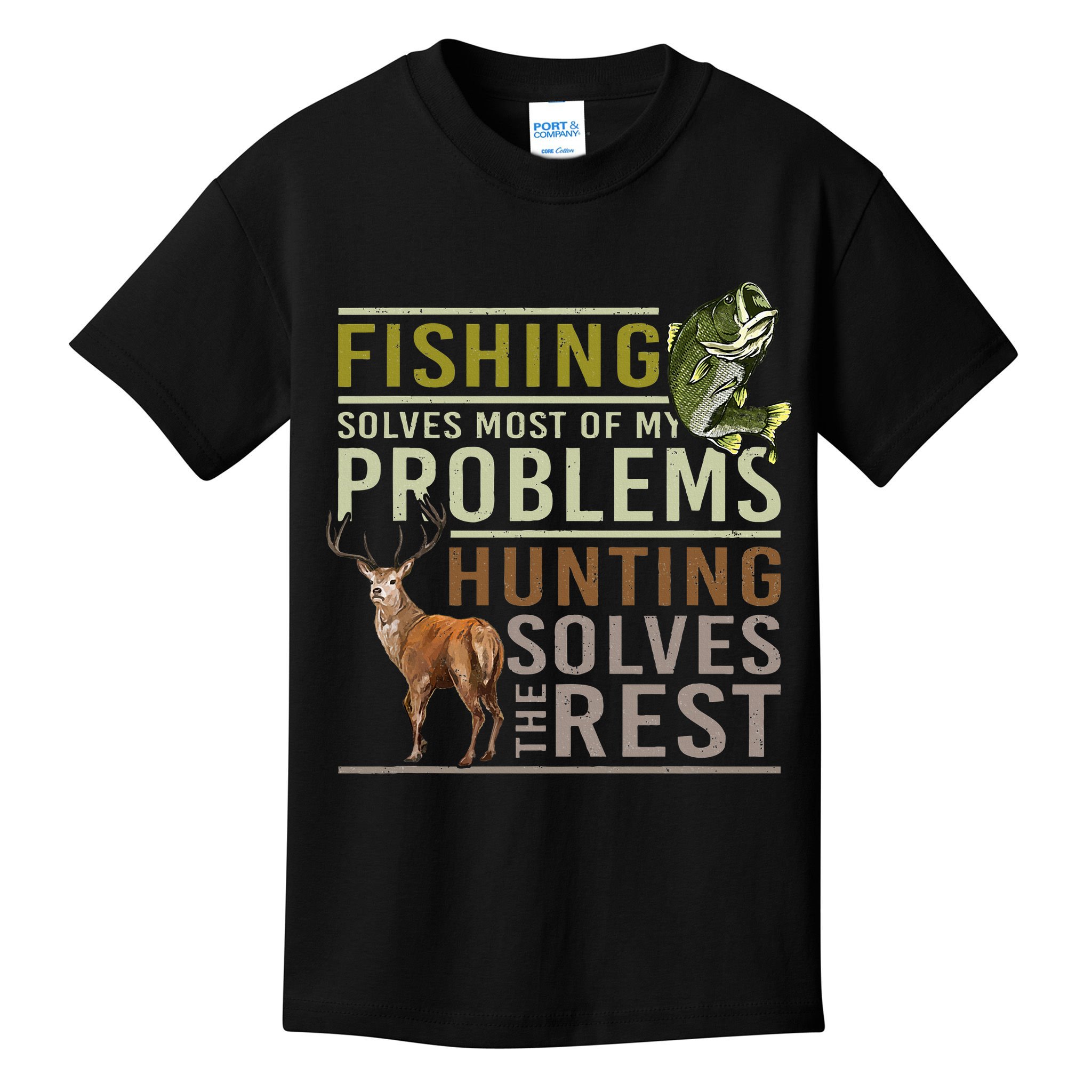 Fishing Solves Most Of My Problems Hunting Kids T-Shirt