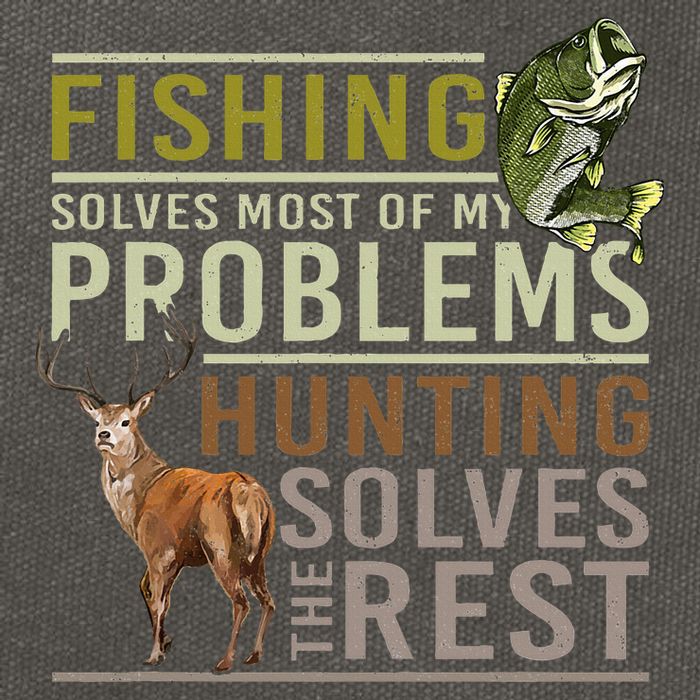 Fishing Solves Most Of My Problems Hunting Cotton Canvas Backpack