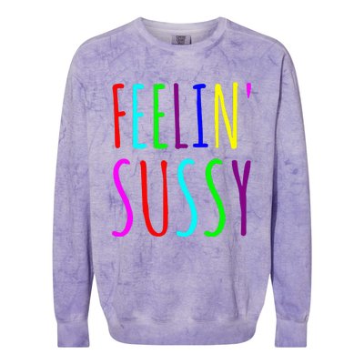 Feelin Sussy Mobile Gamer Funny Sus Imposter Crew Colors Colorblast Crewneck Sweatshirt