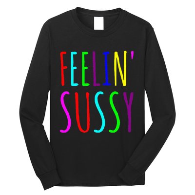 Feelin Sussy Mobile Gamer Funny Sus Imposter Crew Colors Long Sleeve Shirt