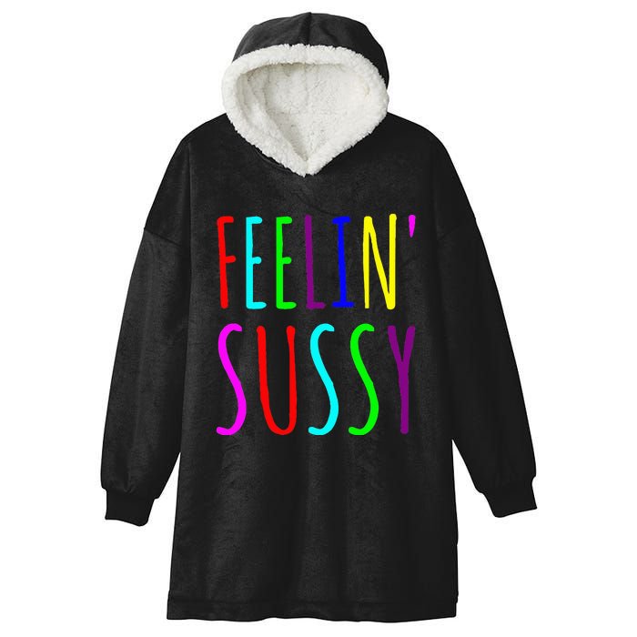 Feelin Sussy Mobile Gamer Funny Sus Imposter Crew Colors Hooded Wearable Blanket