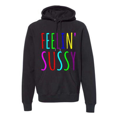 Feelin Sussy Mobile Gamer Funny Sus Imposter Crew Colors Premium Hoodie