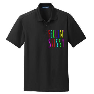 Feelin Sussy Mobile Gamer Funny Sus Imposter Crew Colors Dry Zone Grid Polo