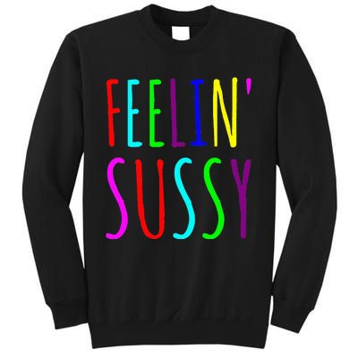 Feelin Sussy Mobile Gamer Funny Sus Imposter Crew Colors Tall Sweatshirt