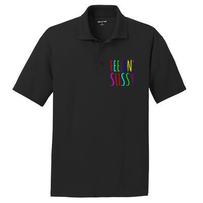 Feelin Sussy Mobile Gamer Funny Sus Imposter Crew Colors PosiCharge RacerMesh Polo