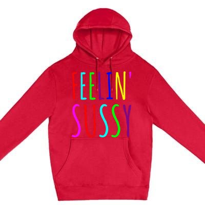 Feelin Sussy Mobile Gamer Funny Sus Imposter Crew Colors Premium Pullover Hoodie