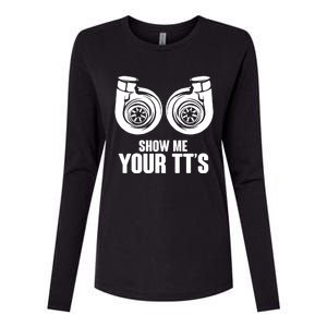 Funny Show Me Your Tt's Twin Turbo Car Racing Great Gift Womens Cotton Relaxed Long Sleeve T-Shirt