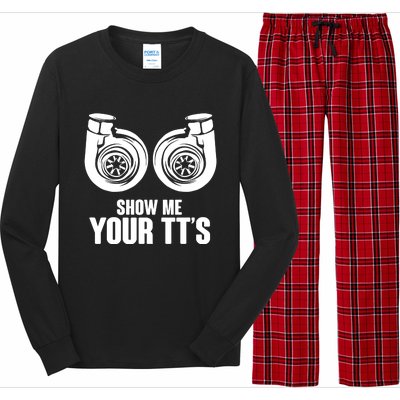 Funny Show Me Your Tt's Twin Turbo Car Racing Great Gift Long Sleeve Pajama Set