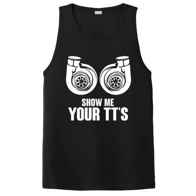 Funny Show Me Your Tt's Twin Turbo Car Racing Great Gift PosiCharge Competitor Tank