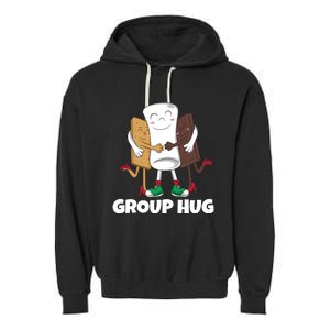 Funny Smores Marshmallow Chocolate Camping Group Hug Cool Gift Garment-Dyed Fleece Hoodie