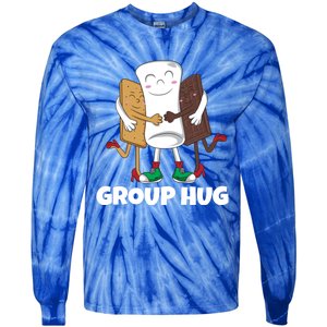 Funny Smores Marshmallow Chocolate Camping Group Hug Cool Gift Tie-Dye Long Sleeve Shirt