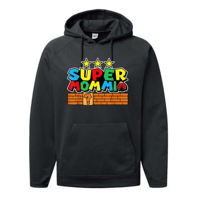 Funny Super Mommio Video Game Lover Mothers Day Performance Fleece Hoodie