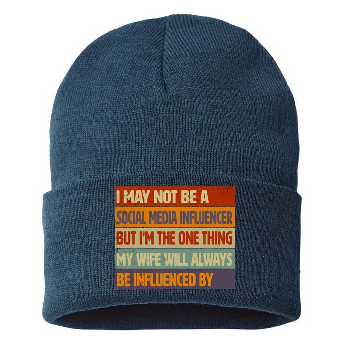 Funny Social Media Influencer Love Husband Internet Sustainable Knit Beanie