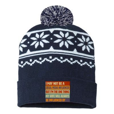 Funny Social Media Influencer Love Husband Internet USA-Made Snowflake Beanie