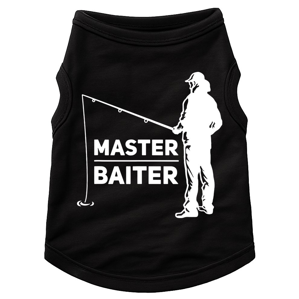 Funny Saying Master Baiter Fishing Fishermen Doggie Tank