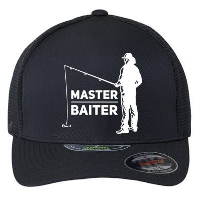 Funny Saying Master Baiter Fishing Fishermen Flexfit Unipanel Trucker Cap