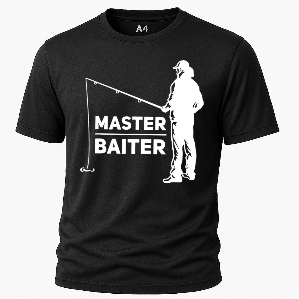 Funny Saying Master Baiter Fishing Fishermen Cooling Performance Crew T-Shirt