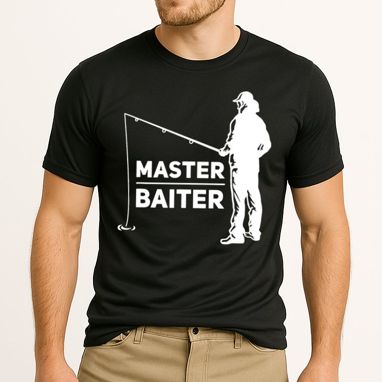Funny Saying Master Baiter Fishing Fishermen Cooling Performance Crew T-Shirt