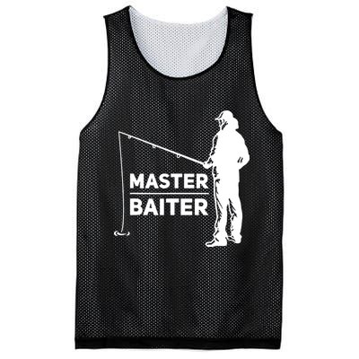 Funny Saying Master Baiter Fishing Fishermen Mesh Reversible Basketball Jersey Tank